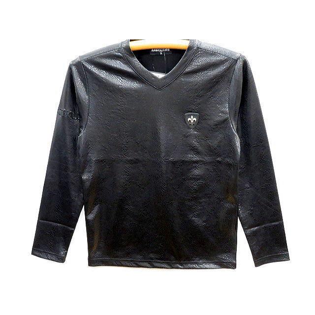 BE AMBITION   クロス＆ロゴ  Vネック　長袖Tシャツ 　ビーアンビション BE AMBITION クロス＆ロゴ Vネック 長袖Tシャツ ビーアンビション