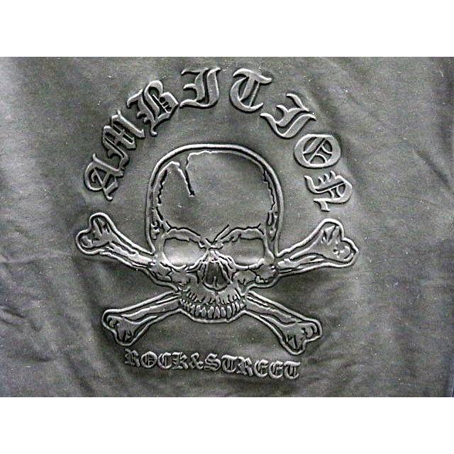 Be Ambition エンボス加工 半袖Tシャツ スカル＆ロゴ ビーアンビション