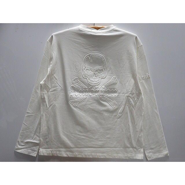 BE AMBITION スカル＆ロゴ エンボス加工 長袖Tシャツ ビーアンビション