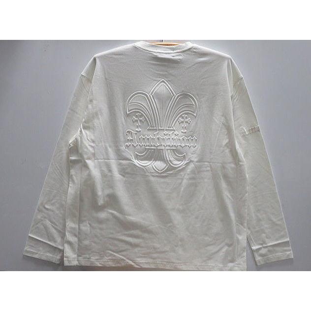 大きいサイズ　BE AMBITION   百合＆ロゴ エンボス加工 長袖Tシャツ 　ビーアンビション 大きいサイズ BE AMBITION 百合＆ロゴ エンボス加工 長袖Tシャツ ビー