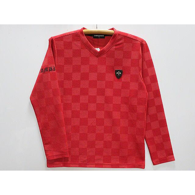 Be Ambition   ブロックジャガードVネック長袖Tシャツ　ビーアンビション Be Ambition ブロックジャガードVネック長袖Tシャツ ビーアンビション