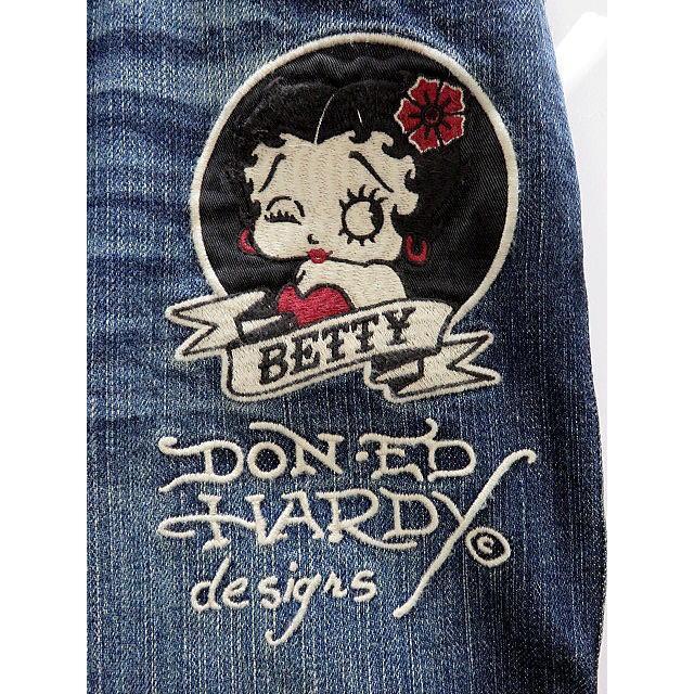 BETTY BOOP × Ed Hardy 総刺繍デニムパンツ ベティ×エド BETTY BOOP × Ed Hardy 総刺繍デニムパンツ ベティ×エド
