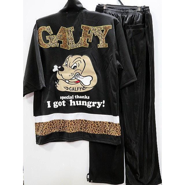 Galfy ガルフィー 半袖ジャージ上下セット アングリーガルフィ ヒョウ柄切替 C Blk Takafuku1915 通販 Yahoo ショッピング