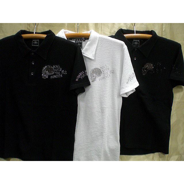 クールドライブストライカー 半袖ポロシャツ スカルラインストーン