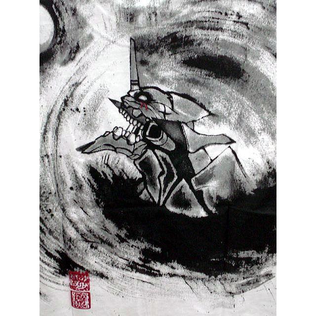 エヴァンゲリヲン ｘ錦コラボ半袖ｔシャツ 墨絵風月と初号機 Ev Wht Takafuku1915 通販 Yahoo ショッピング