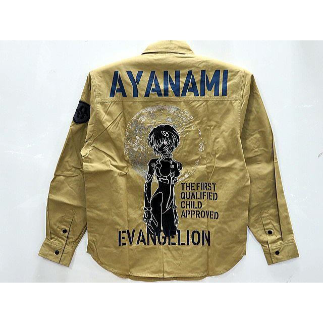 EVANGELION X LOW BLOW KNUCKLE　綾波ミリタリーシャツ　エヴァンゲリオンX ローブローナックルコラボ EVANGELION X LOW BLOW KNUCKLE 綾波ミリタリーシャツ