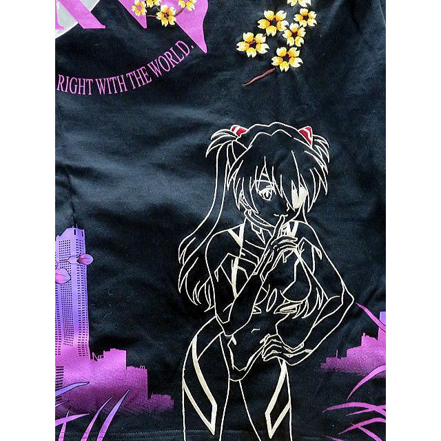 エヴァンゲリオンX 錦 アスカ 刺繍 和柄 ロングTシャツ EVA