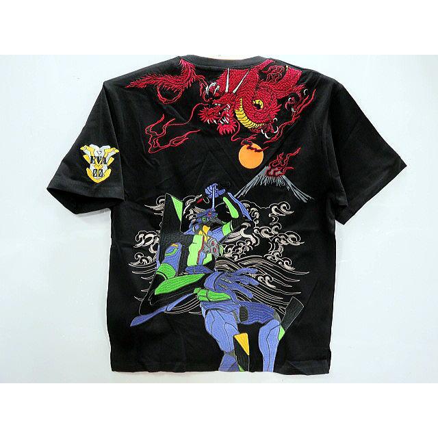 エヴァンゲリヲンX錦コラボ 半袖Tシャツ 初号機VS赤龍 刺繍