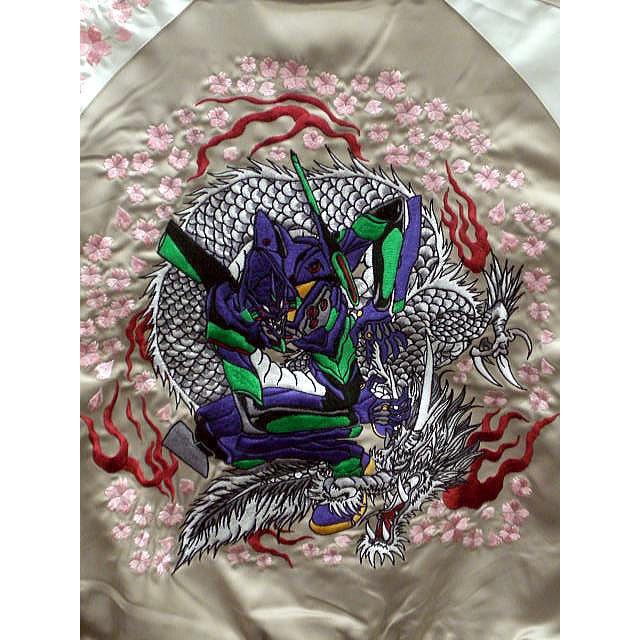 エヴァンゲリオン×錦 コラボ EVA初号機 龍神 桜吹雪 総刺繍