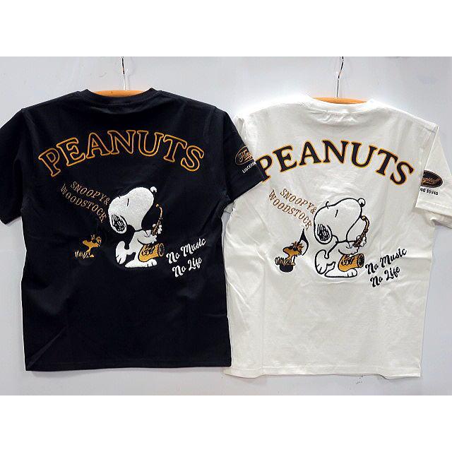 Flag Staff X SNOOPY コラボ　 アメカジ　半袖Tシャツ　NO MUSIC NO LIFE　フラッグスタッフ PEANUTS Flag Staff X SNOOPY コラボ アメカジ 半袖Tシャツ NO MUSIC NO LIFE