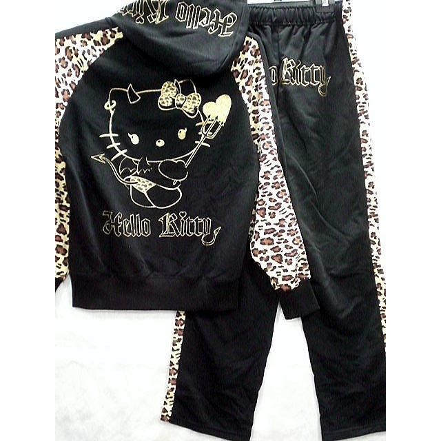 ハローキティ スエットパーカー前開上下セット 男女兼用 Hello Kitty Hk 3151 Blk Takafuku1915 通販 Yahoo ショッピング