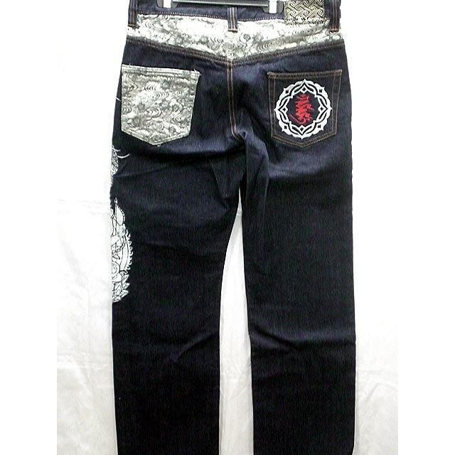 インフィニティー 和柄 デニムパンツ 愛梁明王刺繍 INFINITY