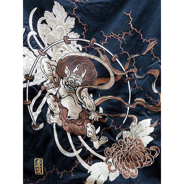 絡繰魂 粋 太古ノ風雷神 長袖Tシャツ 和柄 カラクリ魂 : takafuku1915