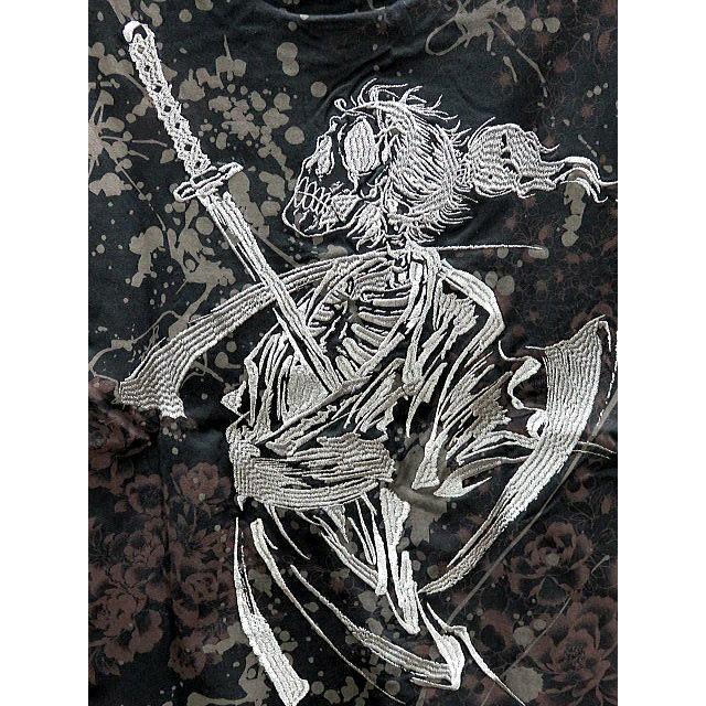 絡繰魂 侍どくろ刺繍 半袖Tシャツ カラクリ魂 : takafuku1915 - 通販