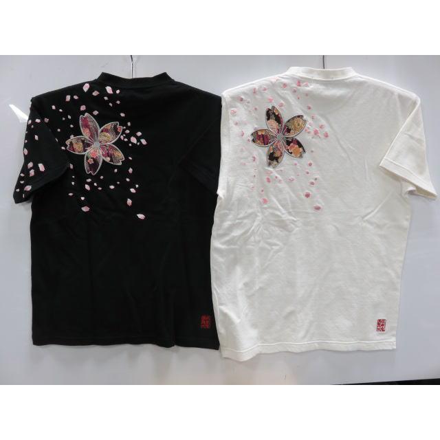 絡繰魂 　梨地　半袖Tシャツ　桜刺繍　カラクリ魂 絡繰魂 梨地 半袖Tシャツ 桜刺繍 カラクリ魂 : takafuku1915 - 通販