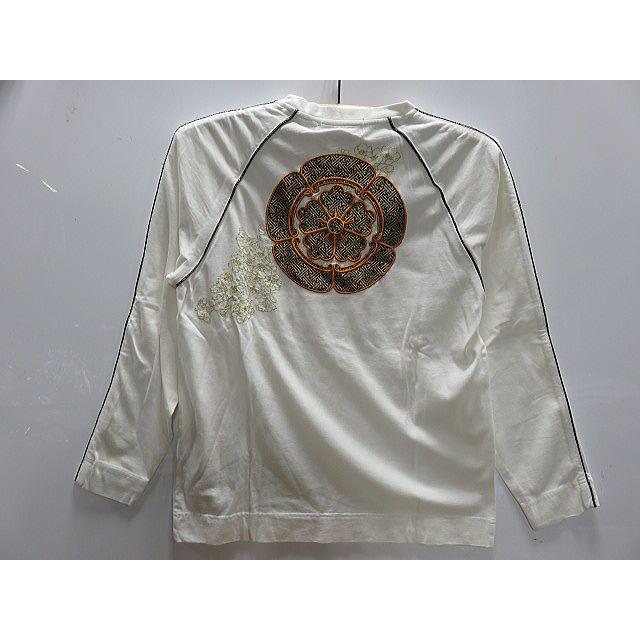 カラクリ魂 和柄 金襴 長袖Tシャツ 家紋刺繍 KARAKURI : takafuku1915