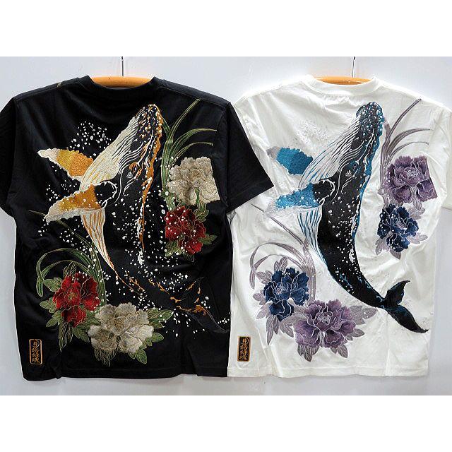 絡繰魂・粋　古の座頭鯨　総刺繍 　半袖Tシャツ　　カラクリ魂 絡繰魂・粋 古の座頭鯨 総刺繍 半袖Tシャツ カラクリ魂 : takafuku1915
