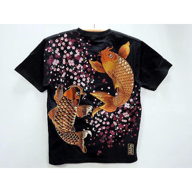 絡繰魂 粋　双金鯉刺繍 半袖Tシャツ　カラクリ魂 絡繰魂 粋 双金鯉刺繍 半袖Tシャツ カラクリ魂 : takafuku1915 - 通販