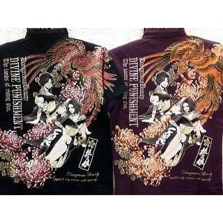 カラクリ魂 　和柄 半袖ポロシャツ  抜刀娘　妃那・凛　KARAKURI カラクリ魂 和柄 半袖ポロシャツ 抜刀娘 妃那・凛 KARAKURI