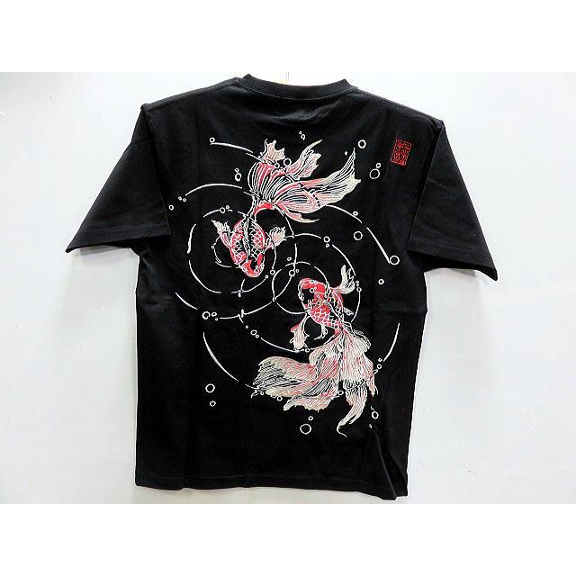 絡繰魂 半袖Tシャツ 潤い金魚刺繍 カラクリ魂 : takafuku1915 - 通販