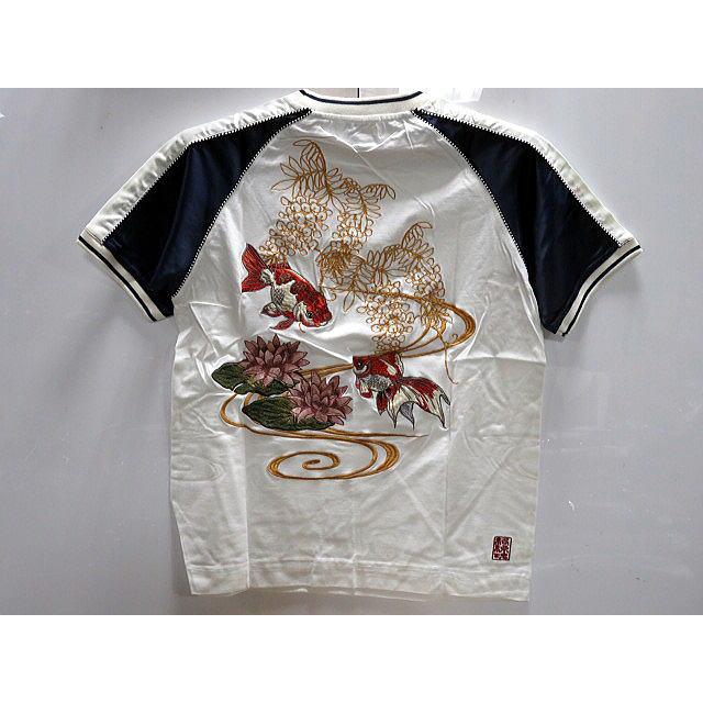 絡繰魂 和柄 半袖スカTシャツ 金魚刺繍 カラクリ魂 : takafuku1915 