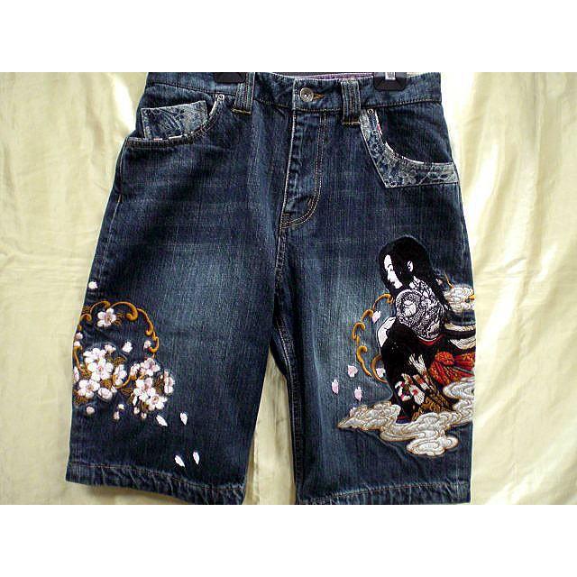 絡繰魂　カラクリ魂　和柄　抜刀娘　デニムショートパンツ　結愛　枝垂れ桜　KARAKURI