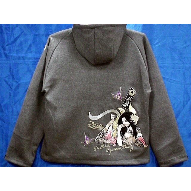 カラクリ魂　抜刀娘　　スエードパーカー　結愛　総刺繍　和柄　KARAKURI_2