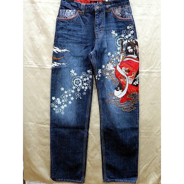 絡繰魂 抜刀娘 和柄 デニムパンツ 凛・織姫 KARAKURI カラクリ魂