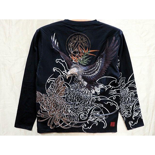 絡繰魂 和柄　長袖Tシャツ　大鷲刺繍　 カラクリ魂