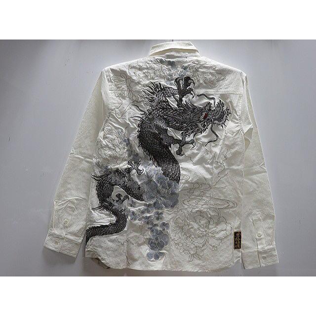 絡繰魂・粋　和柄　龍総柄刺繍　ブロックジャガードシャツ 絡繰魂・粋 和柄 龍総柄刺繍 ブロックジャガードシャツ : takafuku1915