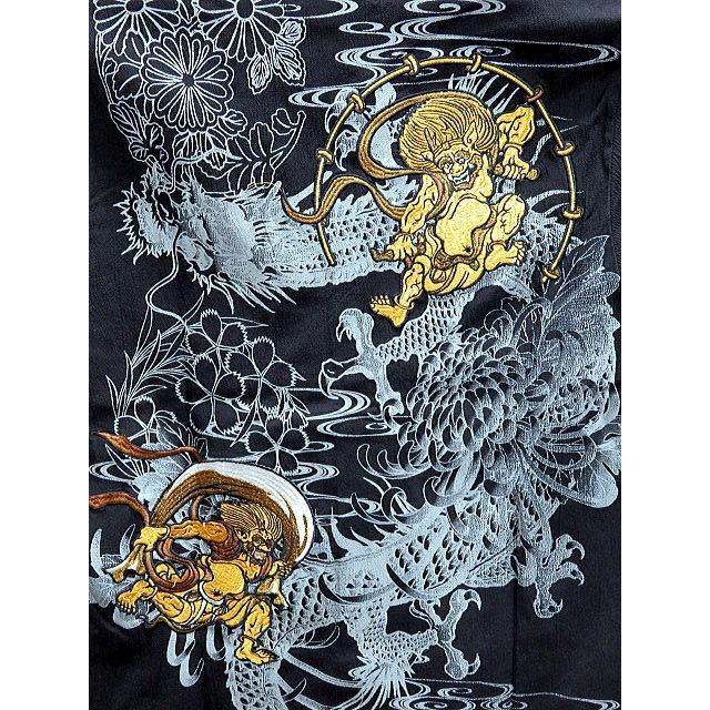 絡繰魂 和柄 半袖 オープンシャツ 黄金風神雷神 カラクリ魂