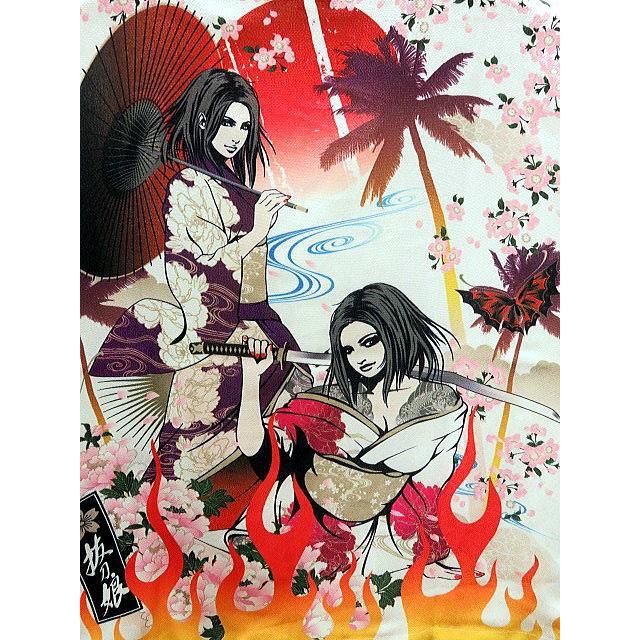 抜刀娘 葵＆凛 灼熱アロハ 絡繰魂 和柄アロハシャツ : takafuku1915