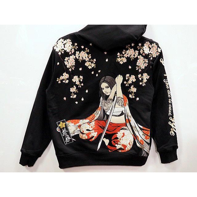 抜刀娘　凛 精神統一パーカー　絡繰魂 和柄パーカー 抜刀娘 凛 精神統一パーカー 絡繰魂 和柄パーカー : takafuku1915