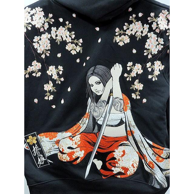 抜刀娘 凛 精神統一パーカー 絡繰魂 和柄パーカー : takafuku1915