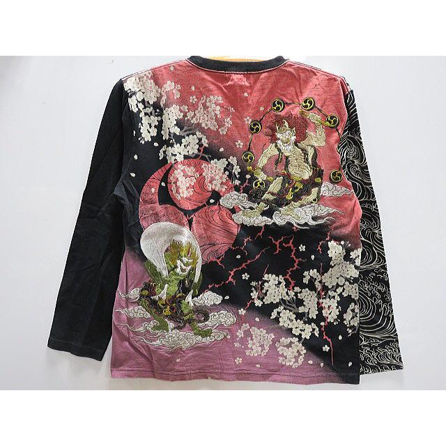 華鳥風月　和柄Tシャツ長袖 風神雷神刺繍 華鳥風月 長袖和柄Tシャツ 風神雷神刺繍 : takafuku1915 - 通販