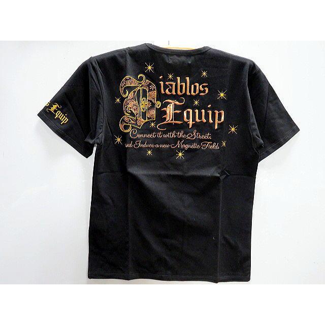 DIABLOS -ディアブロス- 半袖Tシャツ ペイズリーロゴ ラメ糸刺繍