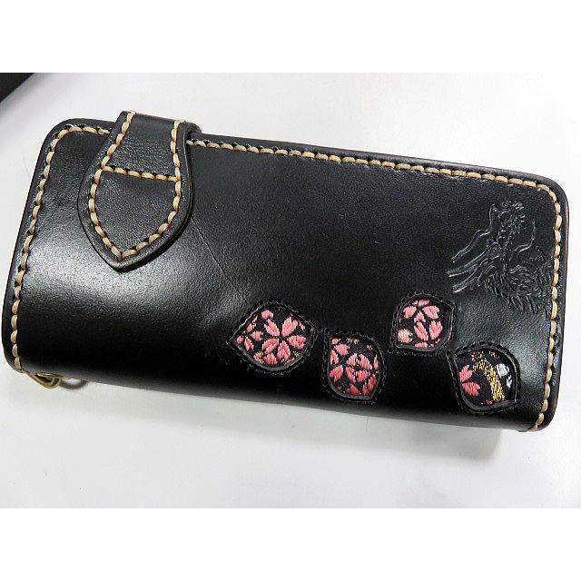 錦 - NISHIKI - 和柄 ロングウォレット コンチョ付 本革長財布