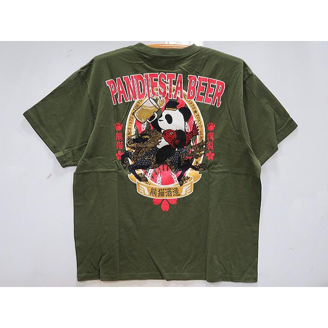 大きいサイズ PANDIESTA JAPAN パンダBEER刺繍 半袖Tシャツ 大きいサイズ PANDIESTA JAPAN パンダBEER刺繍 半袖Tシャツ