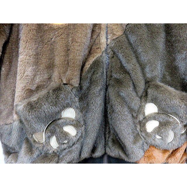 大きいサイズ PANDIESTA JAPAN フェイクファー 湾曲ストライプ