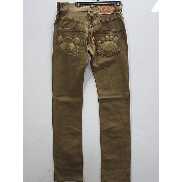 PANDIESTA JAPAN ストレッチツイルスリムストレートパンツ パンダ刺繍