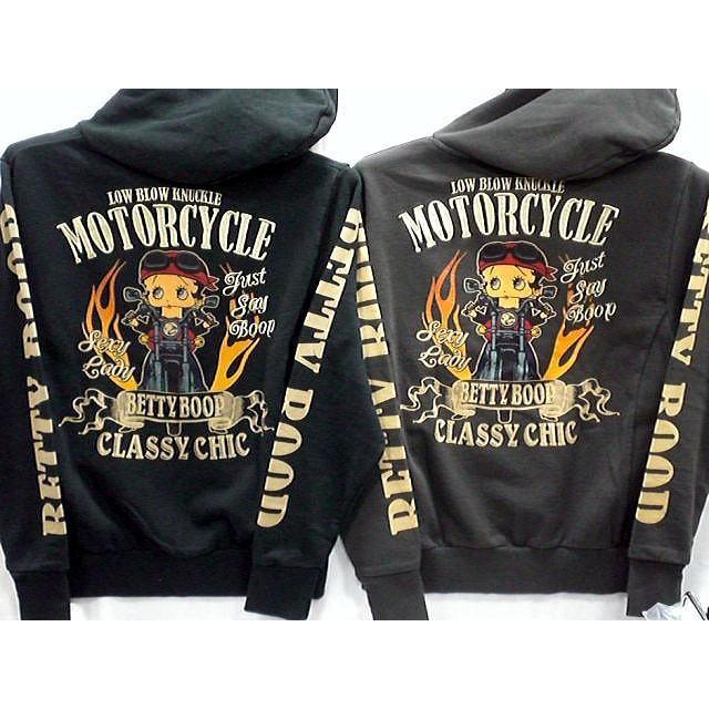 ローブローナックル X BETTYBOOP　ジップアップパーカー　MOTORCYCLE  LOW BLOW KNUCKLE ローブローナックル X BETTYBOOP ジップアップパーカー MOTORCYCLE LOW