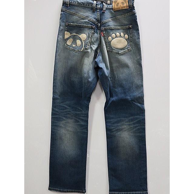 PANDIESTA JAPAN　ワイドシルエット　ストレッチ　ユーズド加工デニムパンツ　パンディエスタ PANDIESTA JAPAN ワイドシルエット ストレッチ ユーズド加工デニム