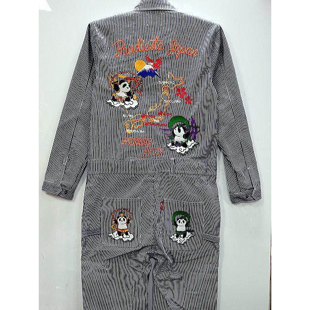 別注モデル☆PANDIESTA JAPAN 風神雷神パンダ オールインワン つなぎ