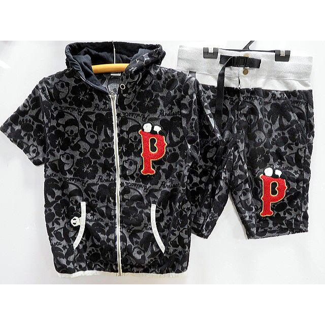 パンディエスタ　半袖上下セット　パンダ柄パイルジャガード パンディエスタ 半袖上下セット パンダ柄パイルジャガード