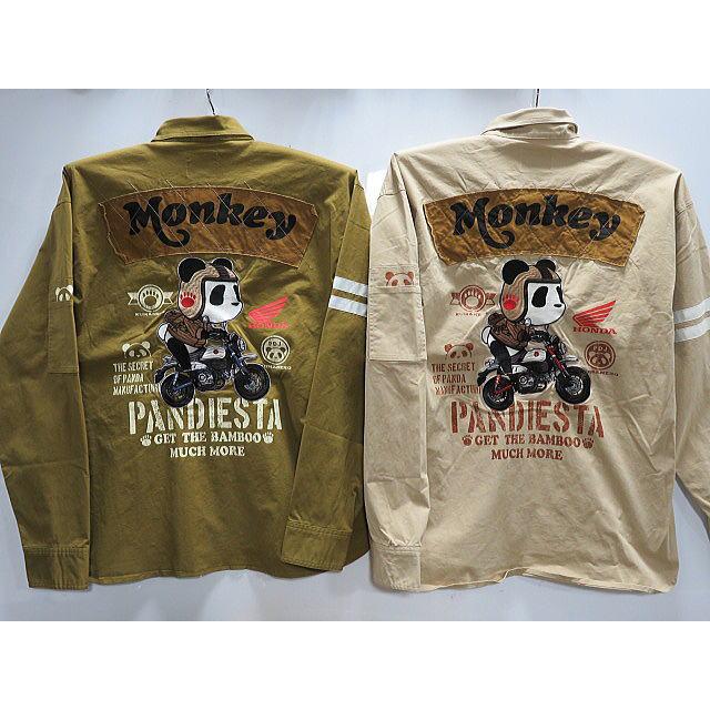 HONDA × PANDIESTA JAPAN MONKEY125 ミリタリーツイルシャツ ホンダ