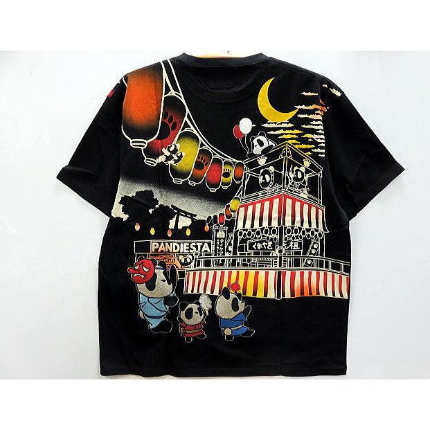 大きいサイズ PANDIESTA JAPAN 盆踊りパンダ 半袖Tシャツ パンディ