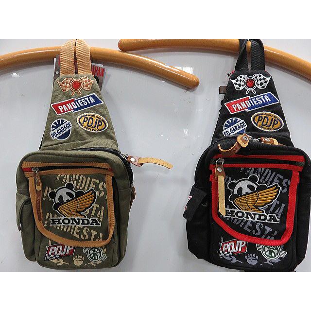 HONDA×PANDIESTA ワッペン風刺繍ワンショルダーバッグ   パンディエスタジャパン パンダ ホンダ HONDA×PANDIESTA ワッペン風刺繍ワンショルダーバッグ パンディエスタ