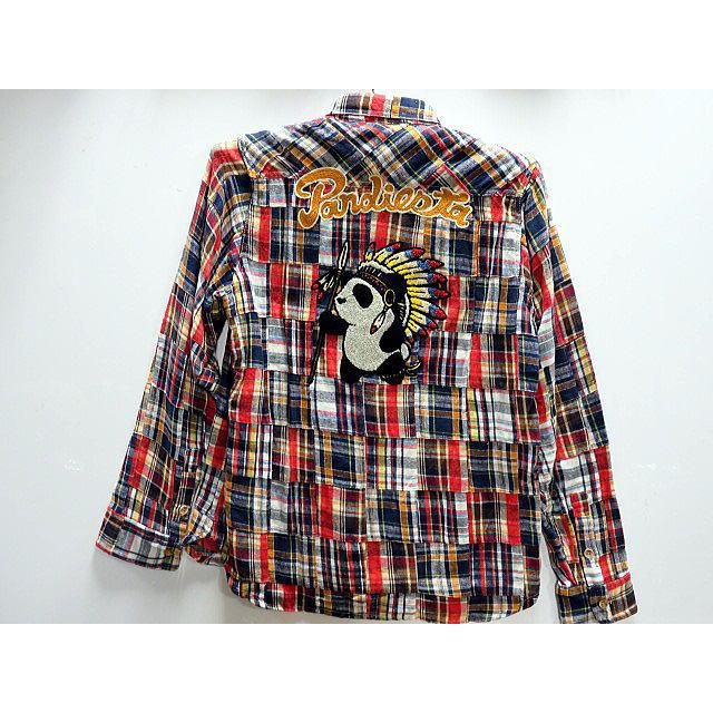 PANDIESTA JAPAN　長袖　パッチワーク　ネルシャツ　　ネイティブパンダ PANDIESTA JAPAN 長袖 パッチワーク ネルシャツ ネイティブパンダ