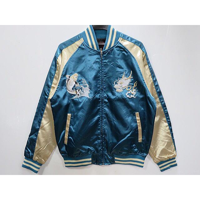 裏メッシュ刺繍スカジャンhawaii テーラー東洋スカジャン【PALM TREE×HAWAII MAP】リバーシブル