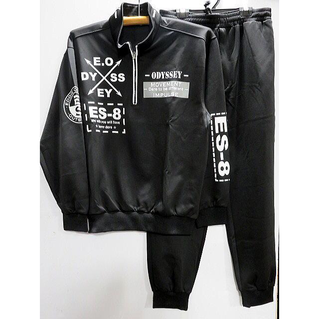 釣武者　ジャージ　セットアップ　上下　フィッシング　黒　金　ロゴ　鬼　L 釣武者 ジャージ セットアップ 上下 フィッシング 黒 金 ロゴ 鬼 L